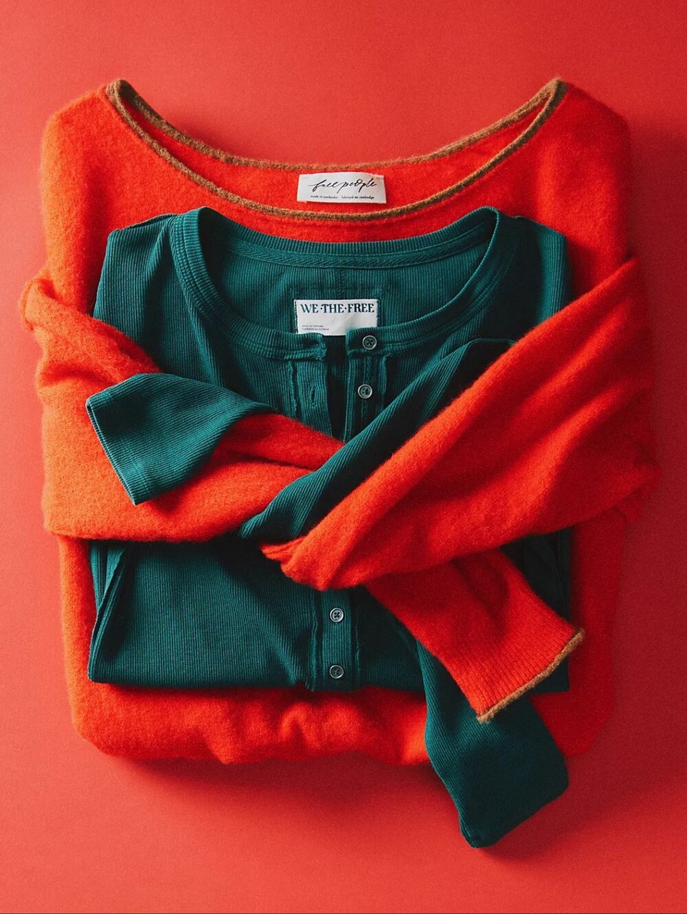 🪷NWT Free People See Me SoftSpun Pullover In High Risk Red Combo, XL 🌙 - Picture 8 of 16